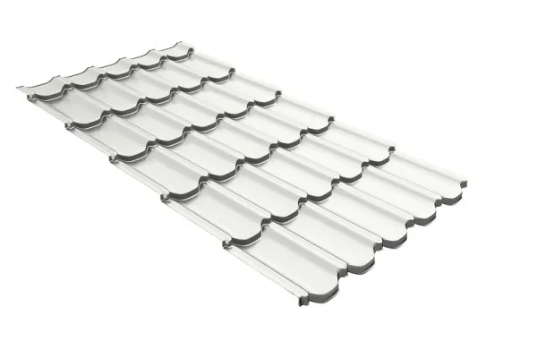 Металлочерепица квинта плюс с 3D резом 0,5 Satin RAL 9003 сигнальный белый купить в Боре