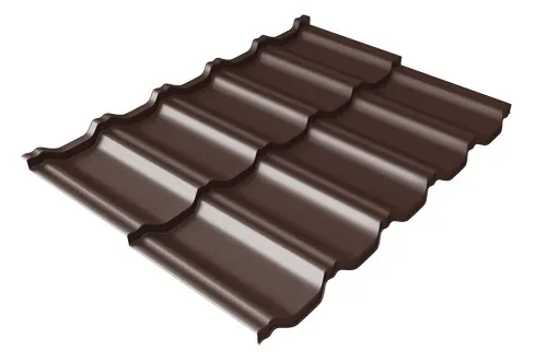 Металлочерепица модульная Квинта Uno Grand Line c 3D резом 0,5 Satin RAL 8017 шоколад купить в Боре