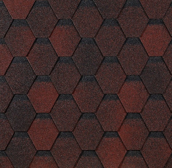 Гибкая черепица EURASIA Docke, Коллекция ШЕСТИГРАННИК Красный купить в Боре