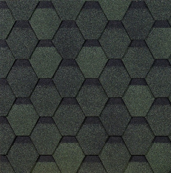 Гибкая черепица EURASIA Docke, Коллекция ШЕСТИГРАННИК Зелёный купить в Боре