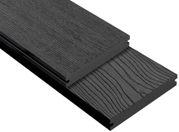 Террасная доска ДПК Outdoor 3D полнотелая STORM/OCEAN BLACK черная купить в Боре