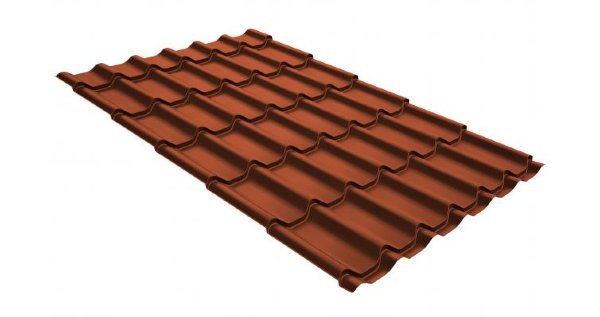 Металлочерепица классик GL 0,5 GreenCoat Pural RR 750 кирпично-красный (RAL 8004 терракота) купить в Боре
