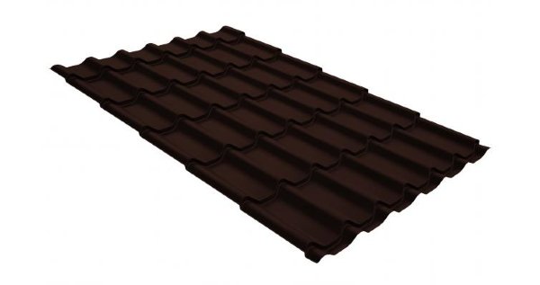 Металлочерепица классик GL 0,5 GreenCoat Pural RR 887 шоколадно-коричневый (RAL 8017 шоколад) купить в Боре