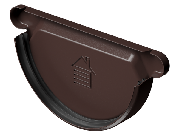 Заглушка желоба D125 Döcke STAL PREMIUM Шоколад, (RAL 8019) купить в Боре