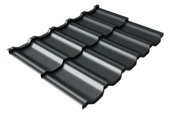 Металлочерепица модульная Квинта Uno Grand Line c 3D резом 0,5 Satin RAL 7016 антрацитово-серый купить в Боре