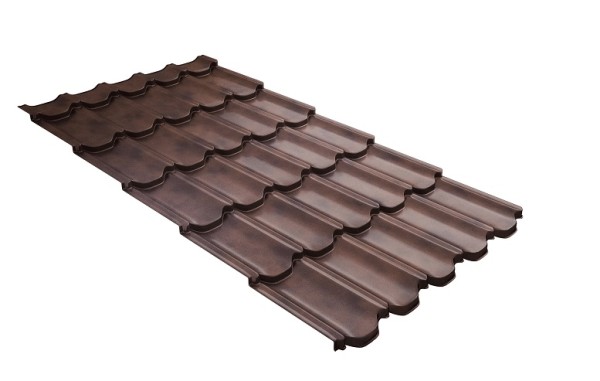 Металлочерепица квинта плюс с  3D резом 0,45 Safari Twincolor Brown купить в Боре