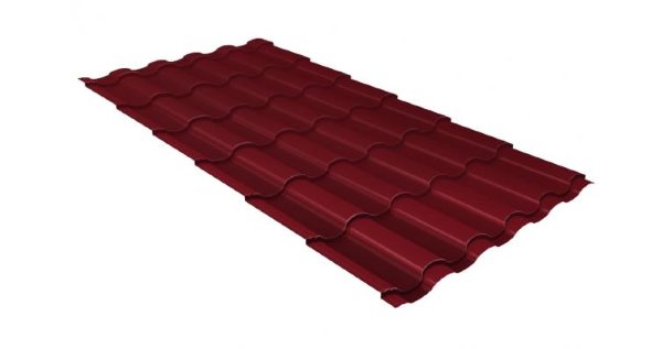 Металлочерепица кредо 0,5 Satin RAL 3005 красное вино купить в Боре