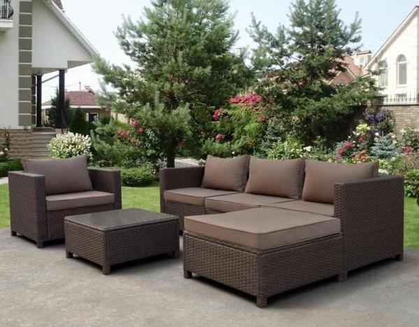 Комплект мебели AFINA плетеной из иск. ротанга YR821A Brown/Beige купить в Боре