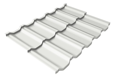 Металлочерепица модульная Квинта Uno Grand Line c 3D резом 0,5 Satin RAL 9003 сигнальный белый купить в Боре
