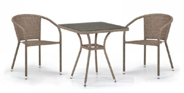 Комплект плетеной мебели AFINA из иск. ротанга T282BNT/Y137C-W56 Light Brown 2Pcs купить в Боре