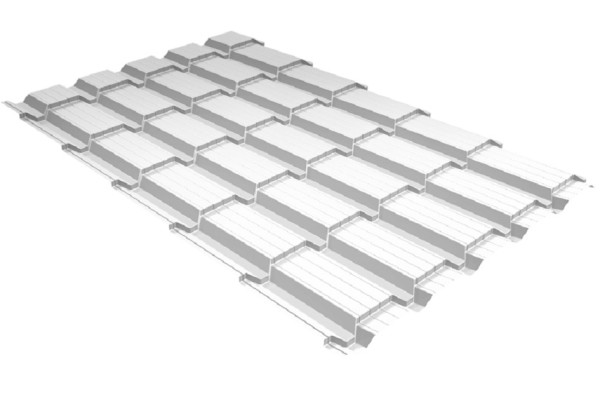Металлочерепица GL квадро профи 0,5 Satin RAL 9003 сигнальный белый купить в Боре