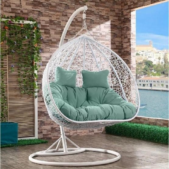 Кресло Подвесное из искусственного ротанга AFM-109A White/Green купить в Боре