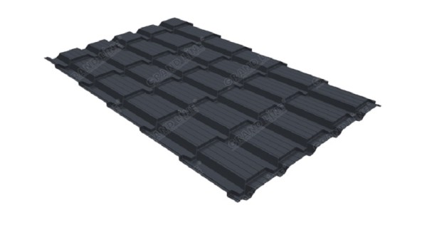 Металлочерепица GL квадро профи 0,5 Satin RAL 7024 мокрый асфальт купить в Боре