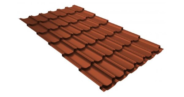 Металлочерепица квинта плюс 0,5 GreenCoat Pural RR 750 кирпично-красный (RAL 8004 терракота) купить в Боре